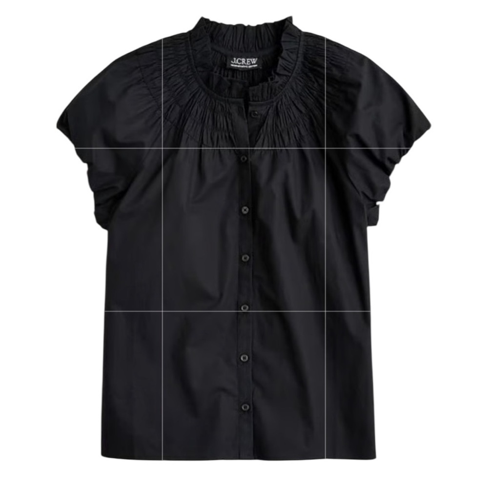 J. Crew Black Short-Sleeve Button-Down Shirt